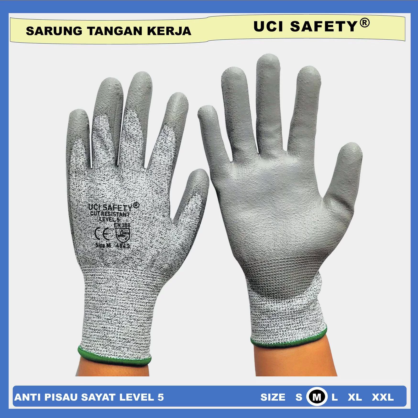 Sarung Tangan Cut Resistan Level 5 Kerja safety anti pisau benda tajam