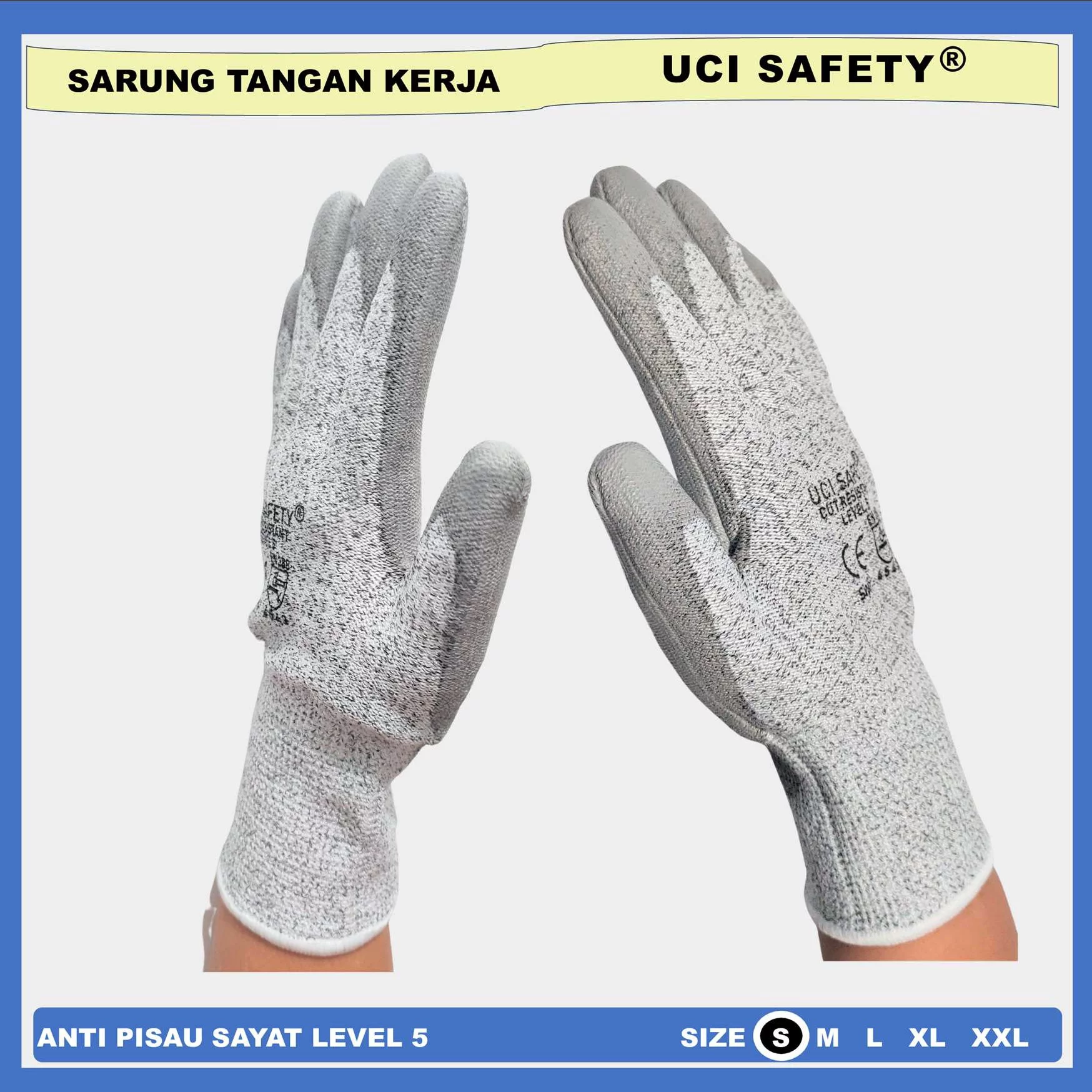 Sarung Tangan Cut Resistan Level 5 Kerja safety anti pisau benda tajam - Gambar 3