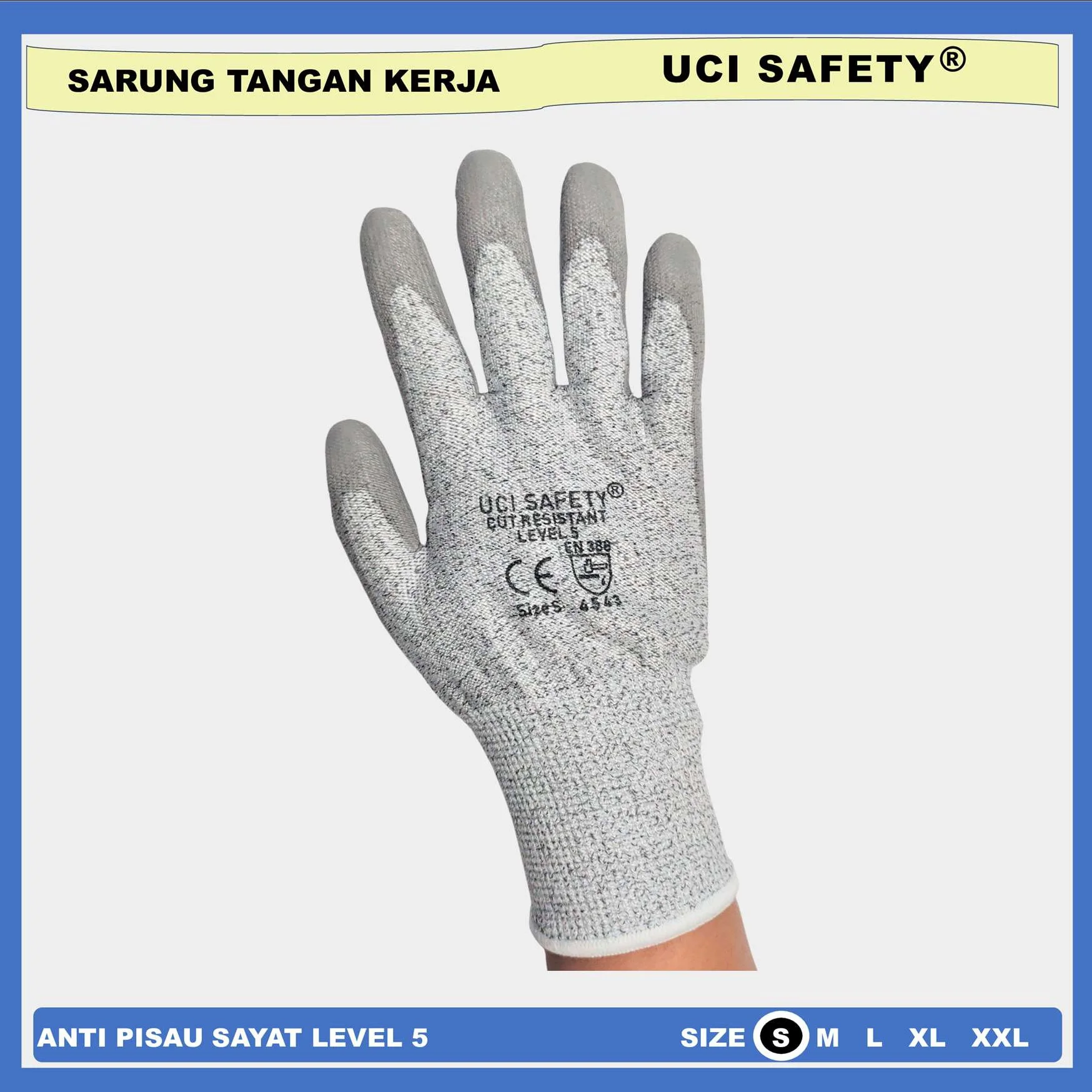 Sarung Tangan Cut Resistan Level 5 Kerja safety anti pisau benda tajam - Gambar 2