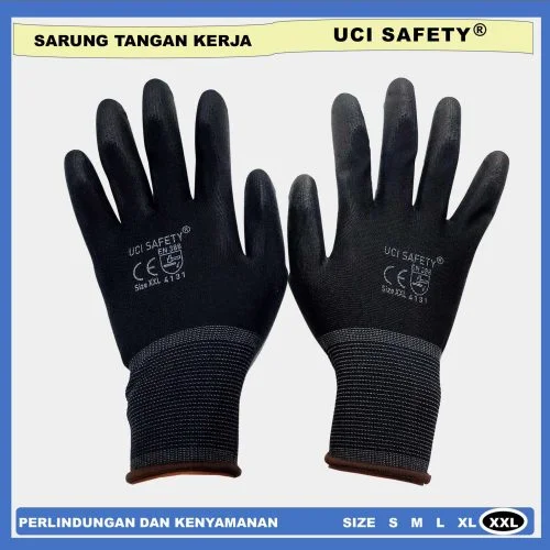 Sarung Tangan Safety Nylon Polyurethane Coating Palm Fit Multitask