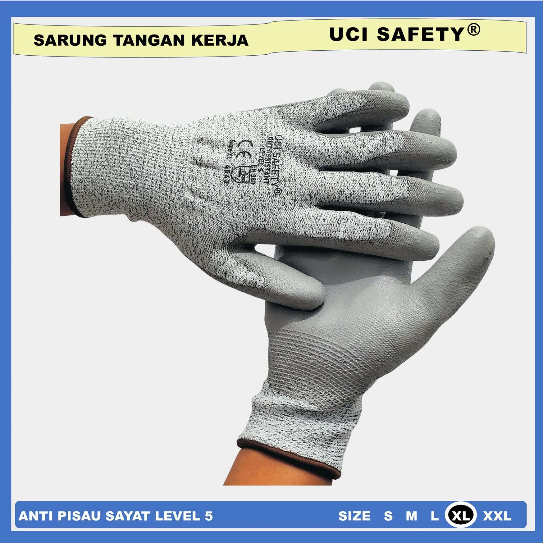 Sarung Tangan Cut Resistan Level 5 Kerja safety anti pisau benda tajam - Gambar 4