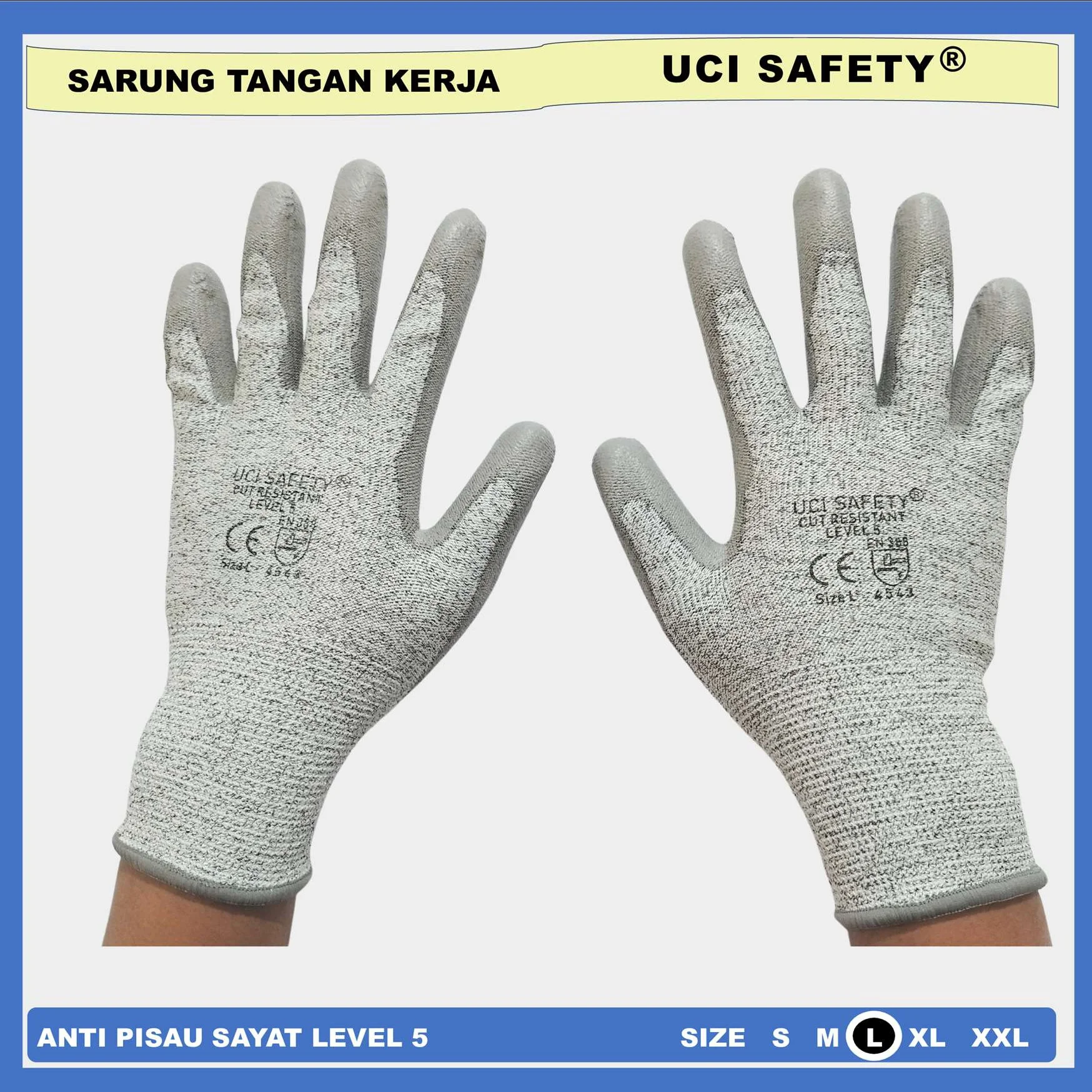 Sarung Tangan Cut Resistan Level 5 Kerja safety anti pisau benda tajam - Gambar 6