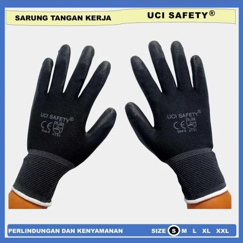 Sarung Tangan Kain Karet Security,Kerja,Kebun,Bengkel, Mekanik, Motor
