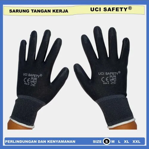 Sarung Tangan Kerja Uci Safety Dilapisi Karet Anti Slip
