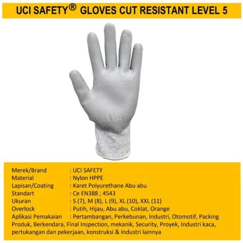 Sarung Tangan Anti Potong Sarung Tangan Cut Resistant Level 5 safety Gloves