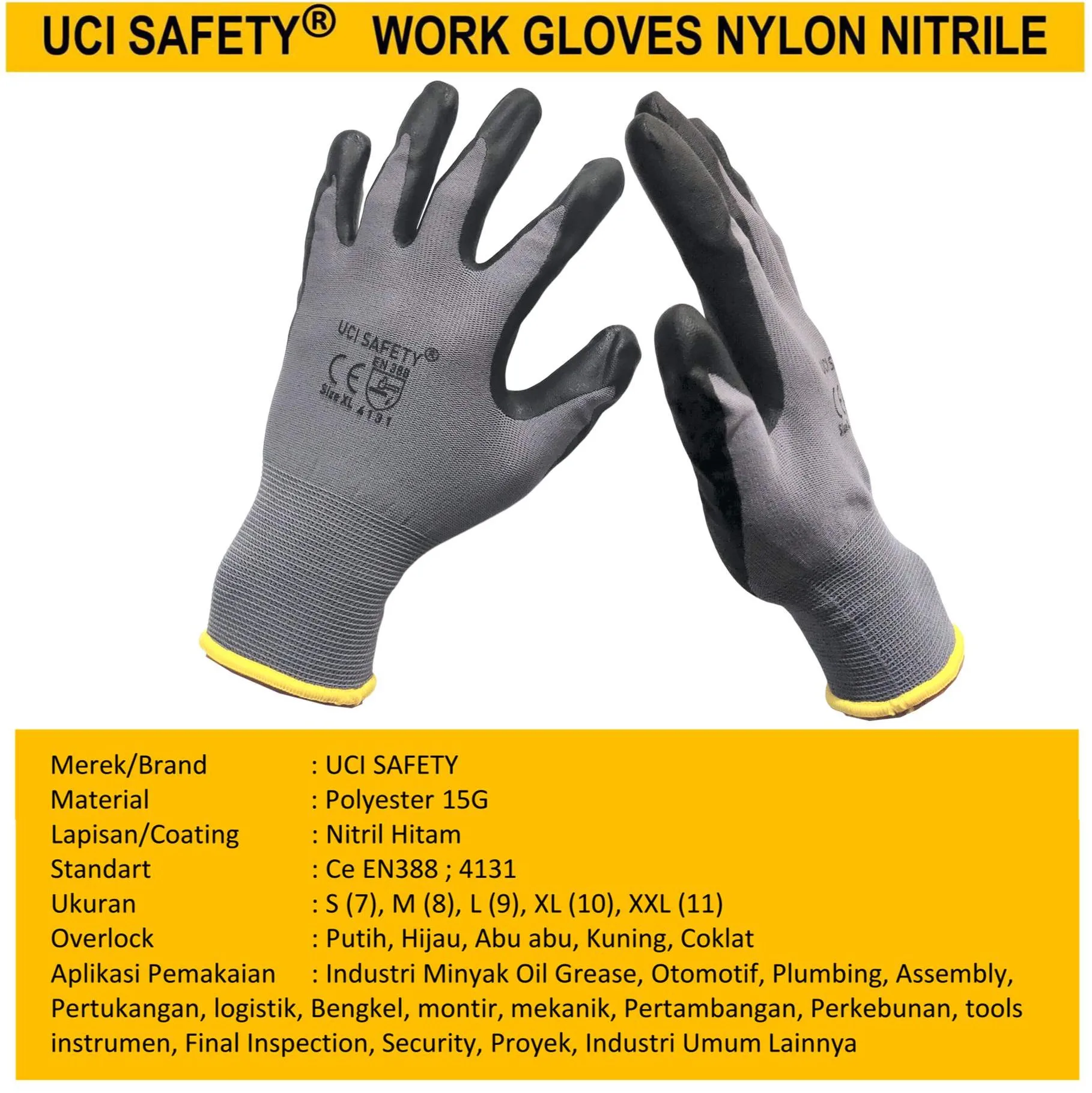 Proyek Kerja Work safety Gloves Uci Safety