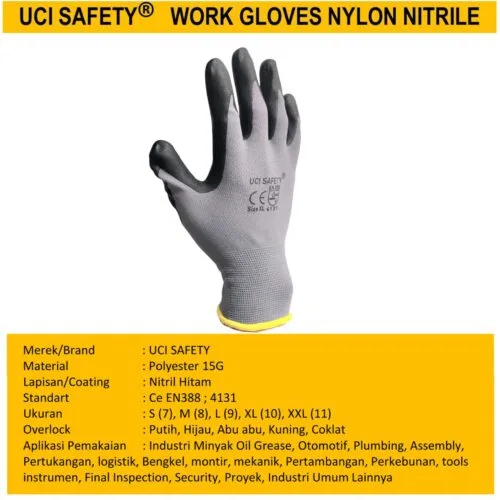 Sarung Tangan safety Gloves Nitril Pabrik Tukang