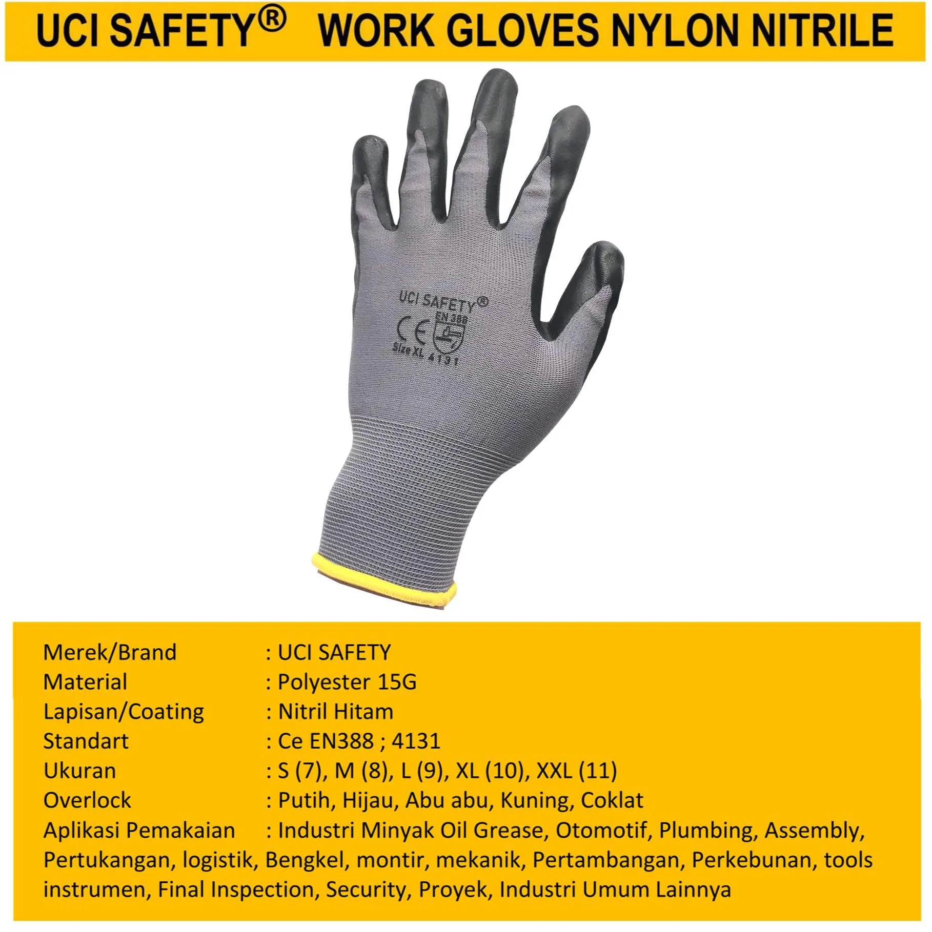 Sarung Tangan Multitask Perkebunan Hitam/Grey Hand Glove