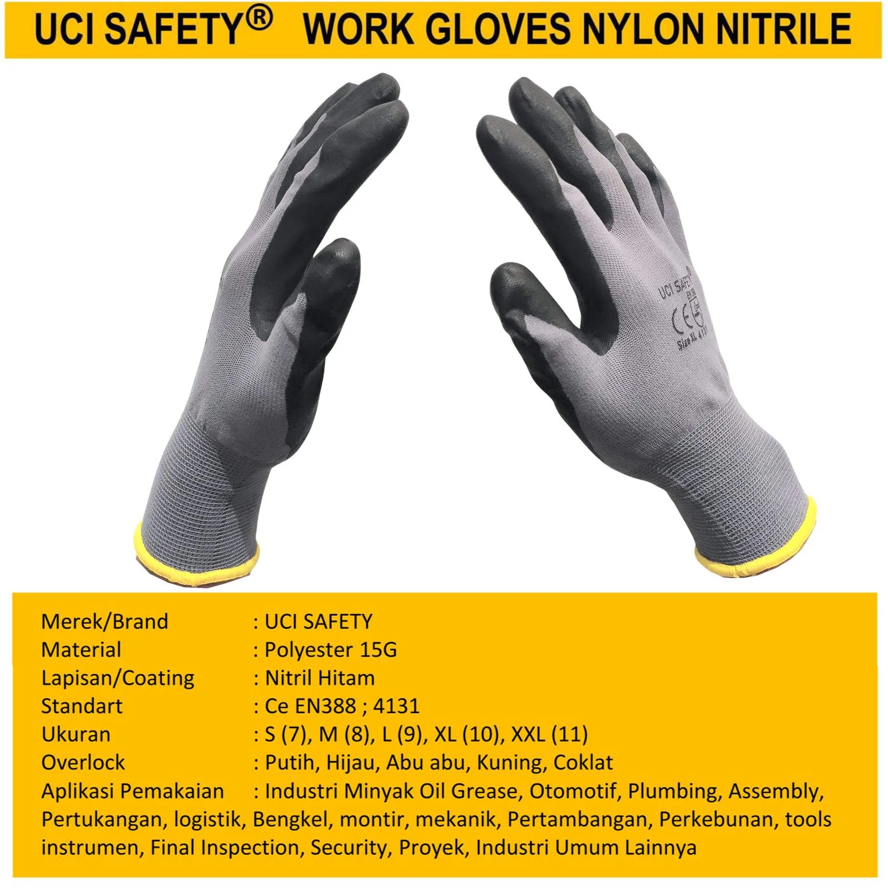 Greasy Pengaman kerja  Industri Nylon Multitask - Gambar 4