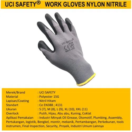 Sarung Tangan Proyek Safety Kerja Nitril Mechanical