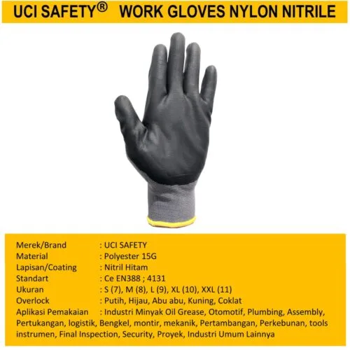 Sarung Tangan En 388 safety Gloves Nitril otomotif
