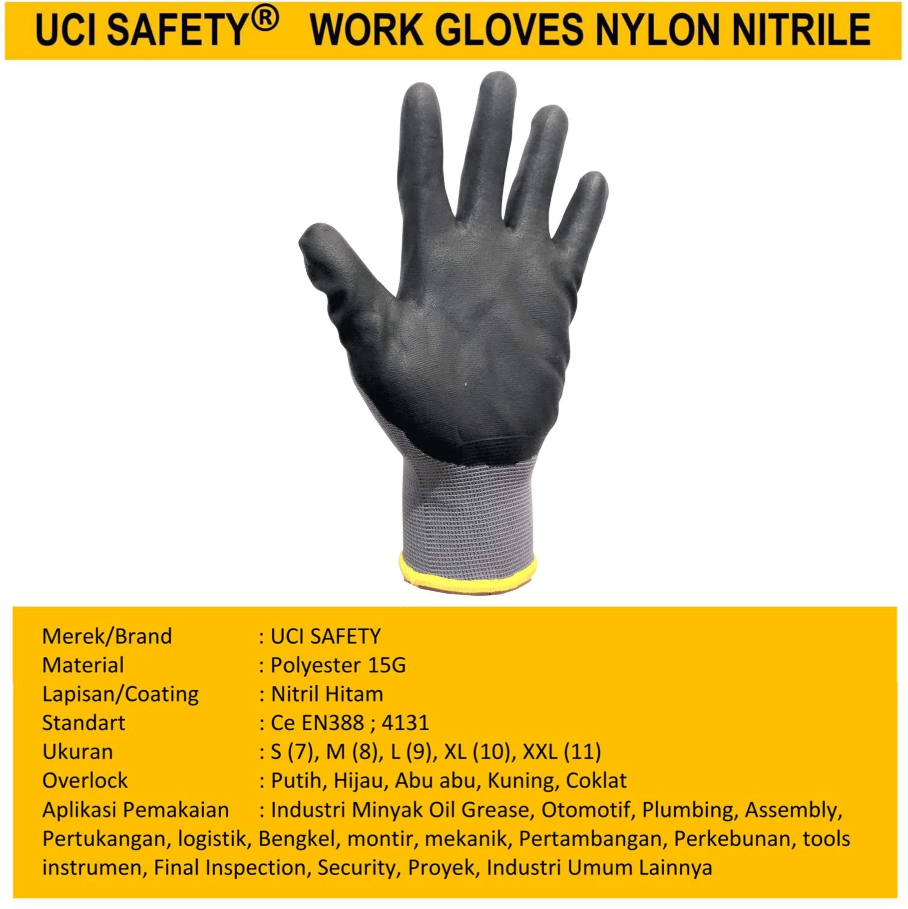 Sarung Tangan Nitril Greasy Kerja Industri
