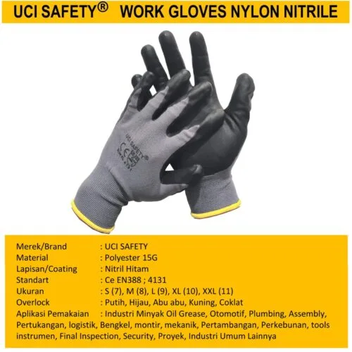 Sarung Tangan safety Gloves Electrical Nitril Tukang