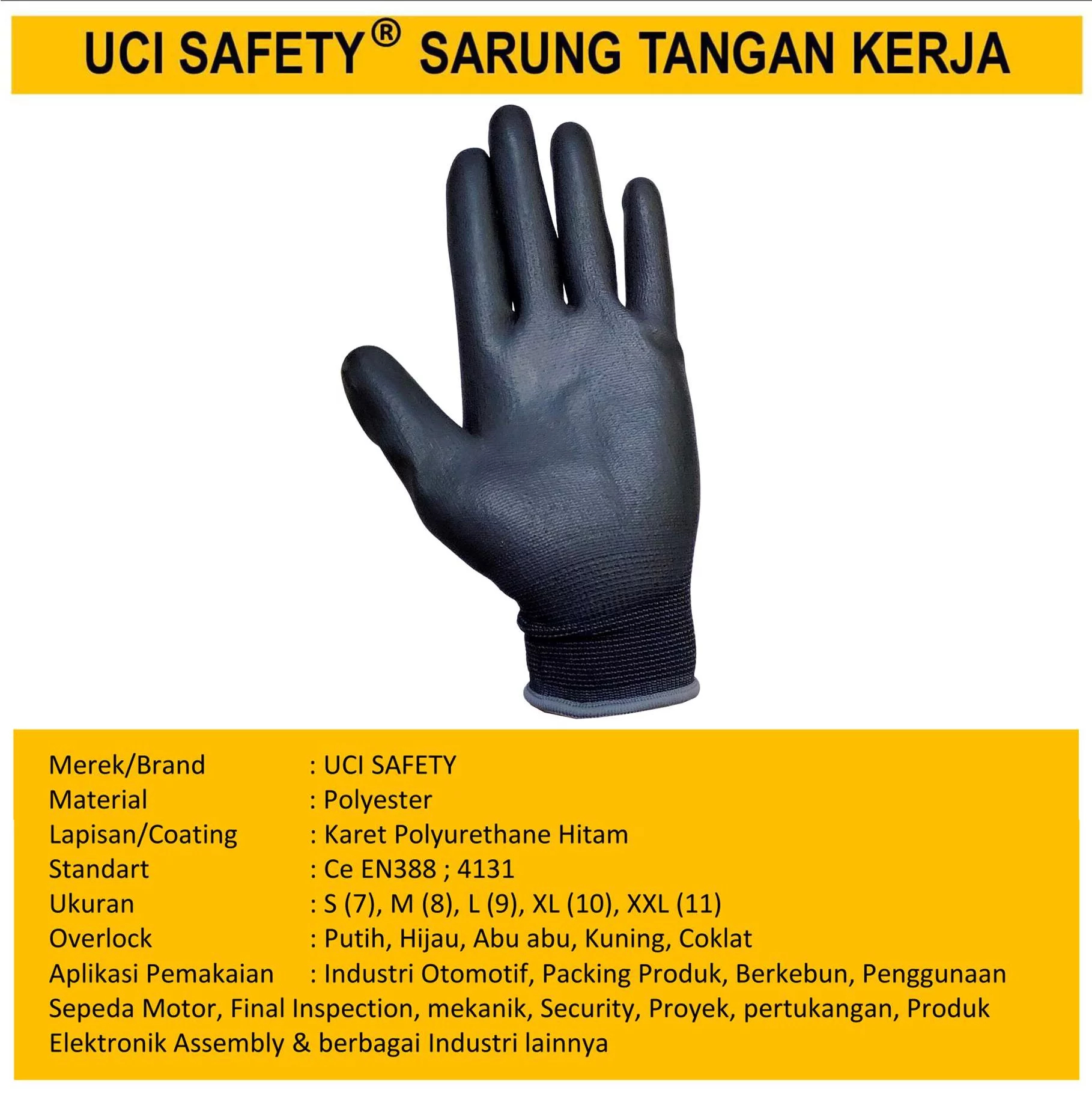 Industri Pabrik Hand Gloves Coating Karet Bahan Nylon Polyester Sarung Tangan Karet - Gambar 2