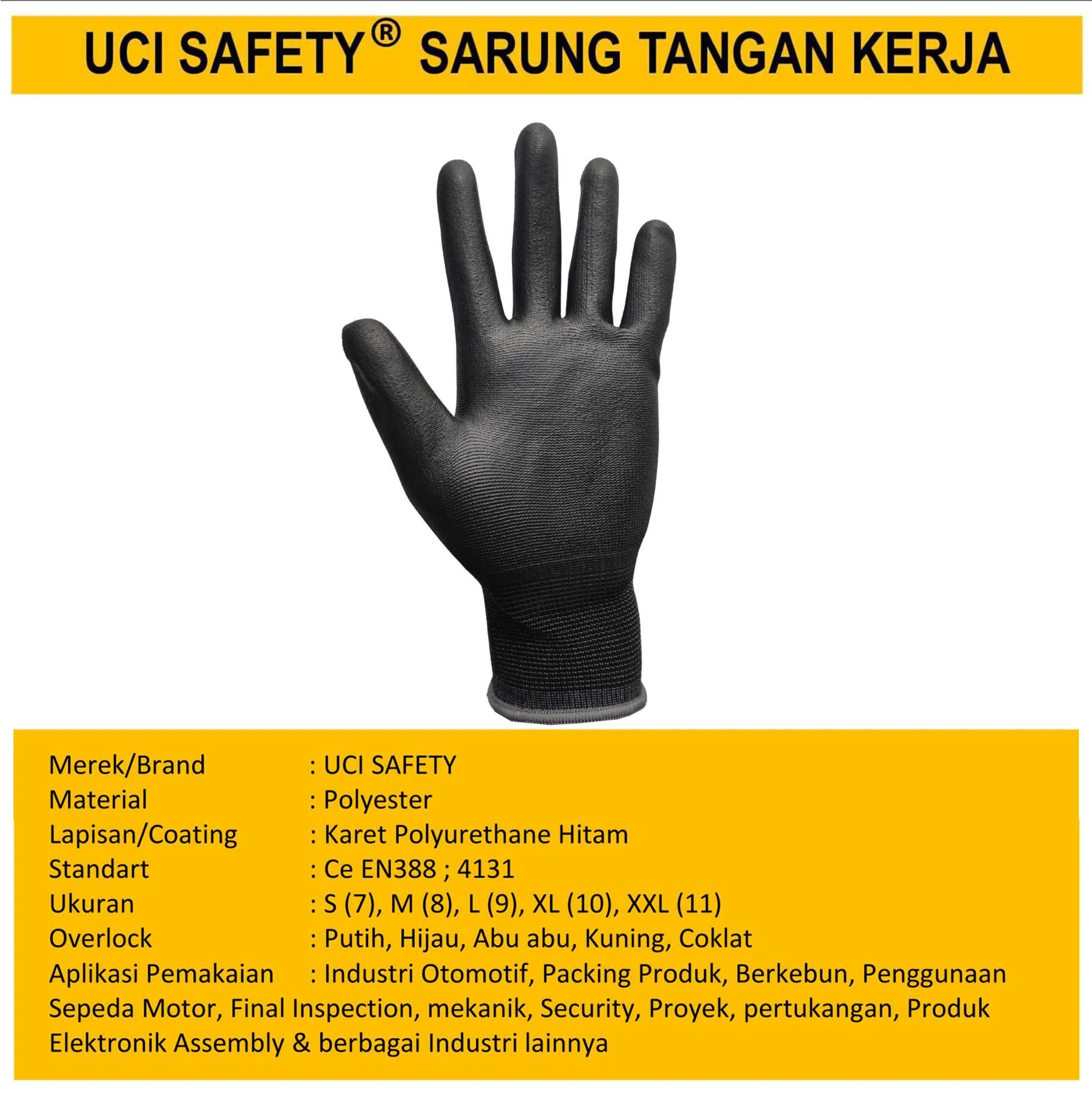 Kerja Proyek Tukang Bagunan Uci Safety Berkebun Sarung Tangan - Gambar 2