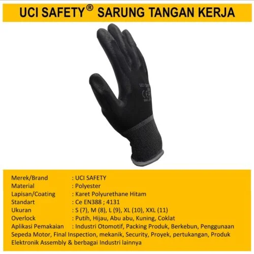 Karet Palmfit Proyek Tukang Bagunan Security Satpam Safety Gloves Palm Fit