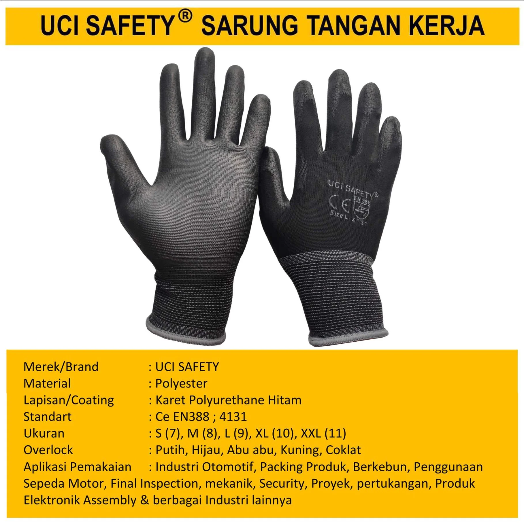 Industri Pabrik Security Satpam Palmfit Karet PU Pengaman kerja - Gambar 4
