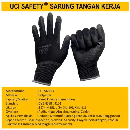 Coating Karet Telapak Tangan dilapisi karet Berkebun Hand Gloves Industri Pabrik Security Satpam