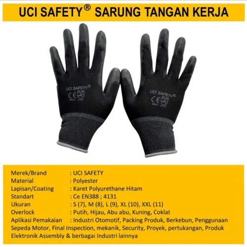 Industri Pabrik Hand Gloves Coating Karet Bahan Nylon Polyester Sarung Tangan Karet