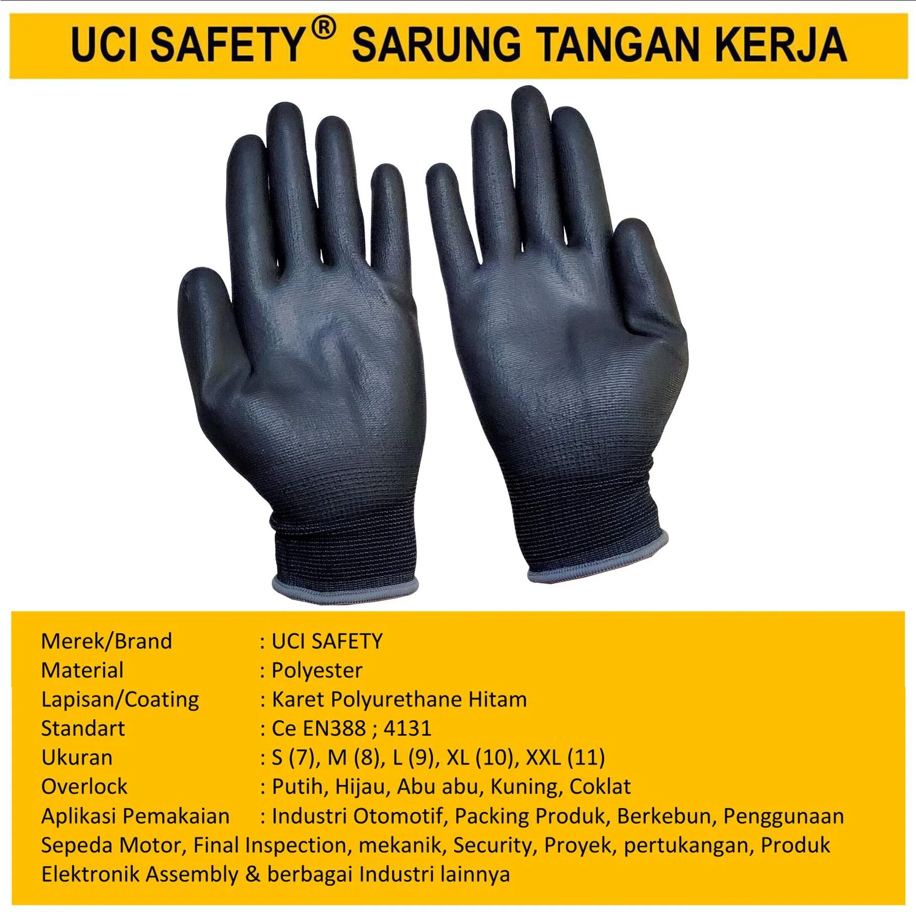 Kerja Proyek Tukang Bagunan Uci Safety Berkebun Sarung Tangan