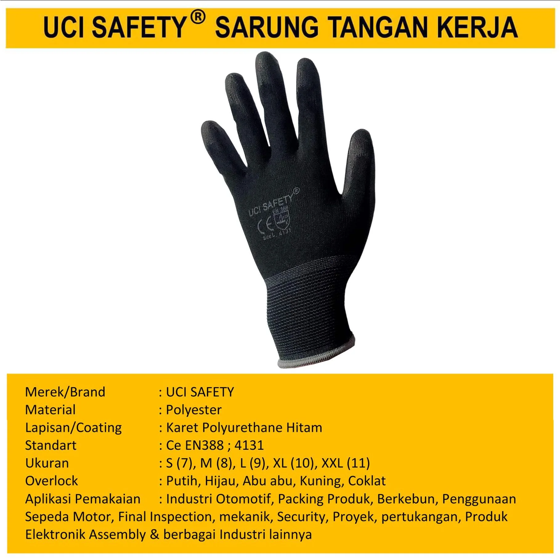 Industri Pabrik Security Satpam Palmfit Karet PU Pengaman kerja - Gambar 3