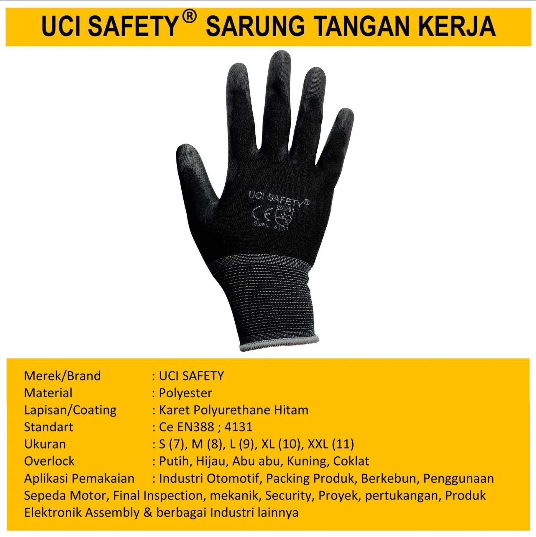 Industri Pabrik Security Satpam Palmfit Karet PU Pengaman kerja - Gambar 2