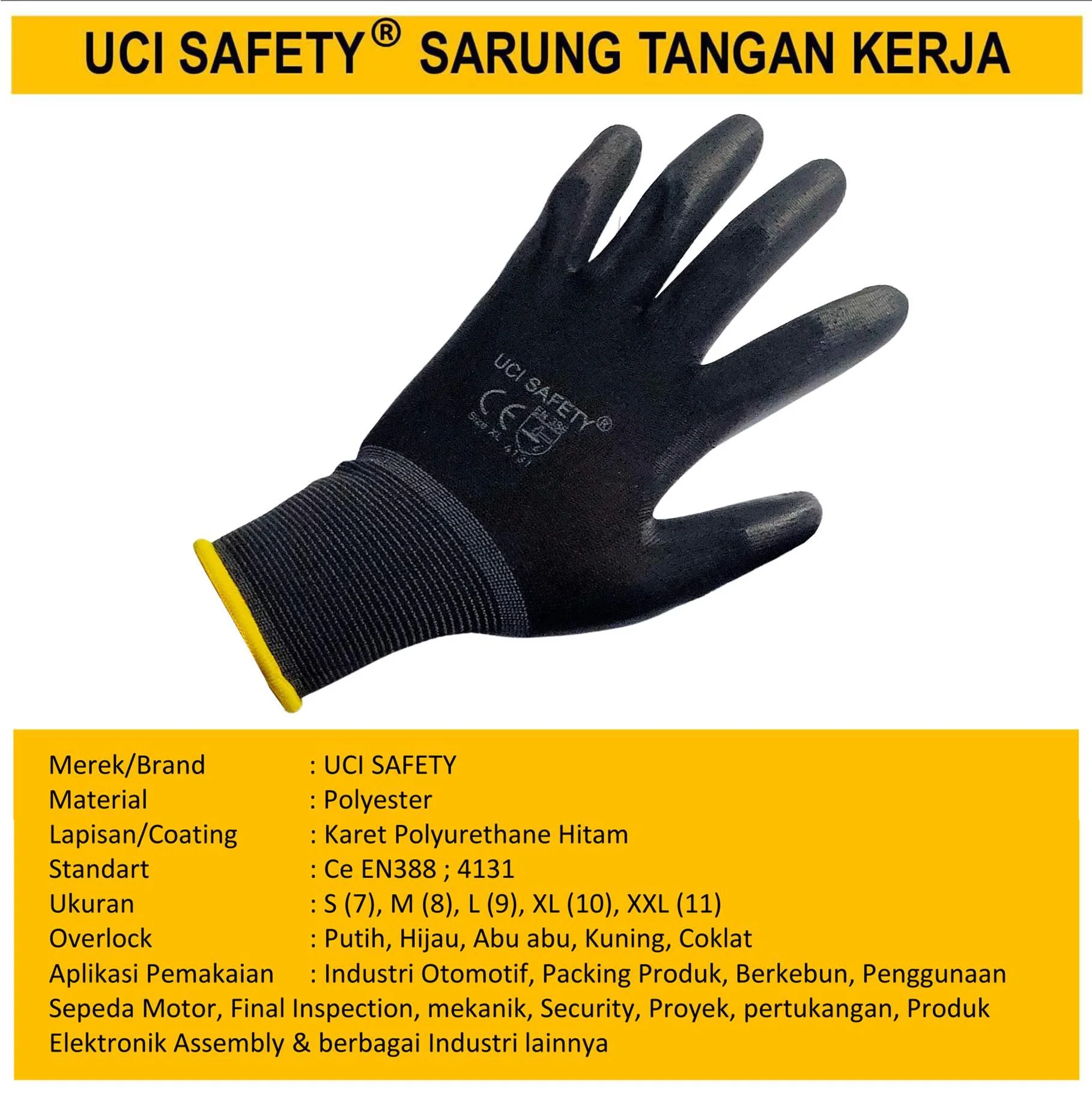 Karet Kerja Polyurethane PU Pengaman kerja Berkebun - Gambar 3