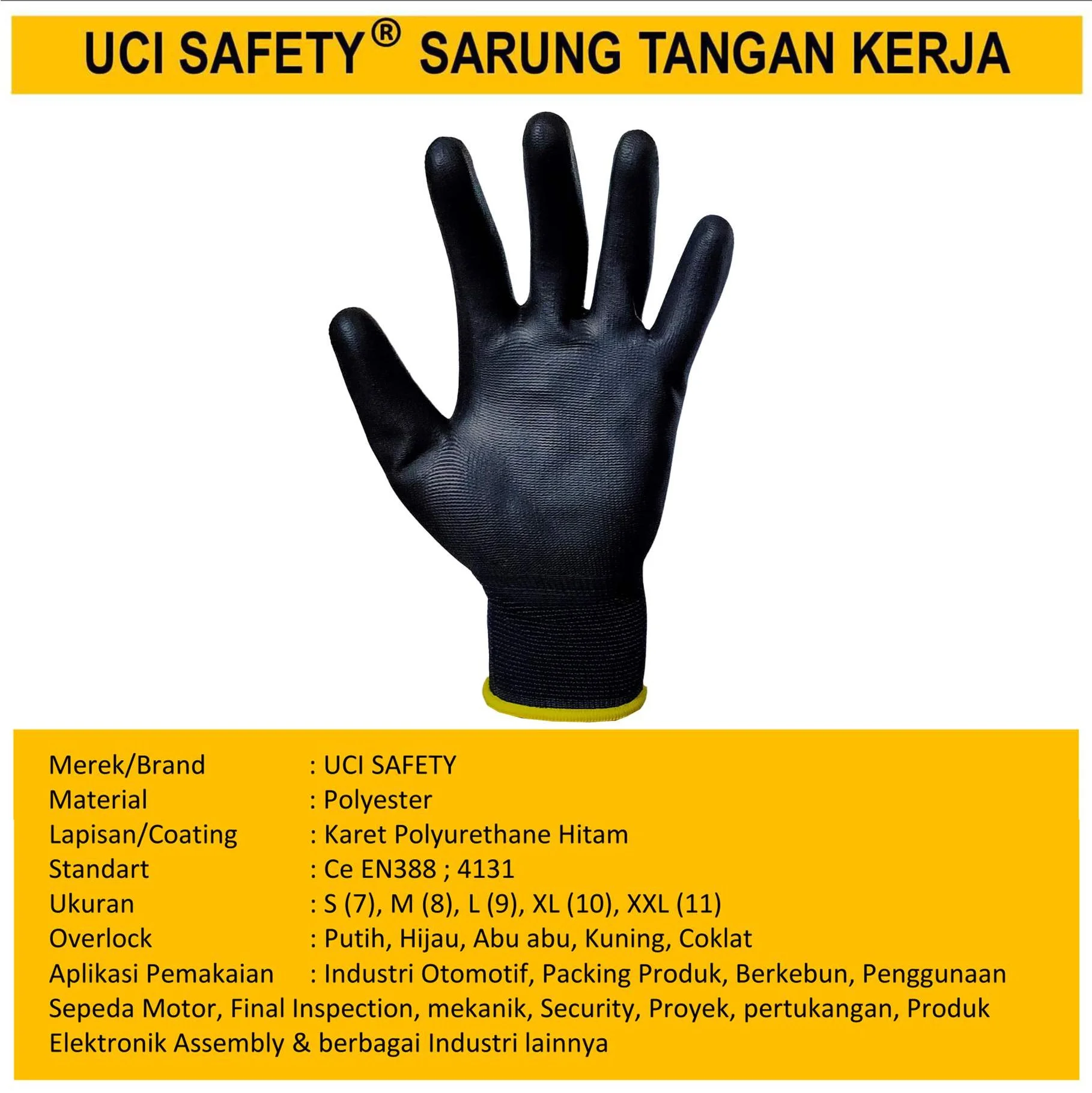 Kerja Proyek Tukang Bagunan Uci Safety Berkebun Sarung Tangan - Gambar 3