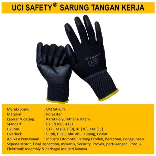 Hitam Black otomotif Mekanik Bengkel Montir Motor Coating Karet Telapak Tangan dilapisi karet Berkebun Hand Gloves