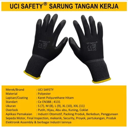 Industri Pabrik Hand Gloves Coating Karet Bahan Nylon Polyester Sarung Tangan Kerja