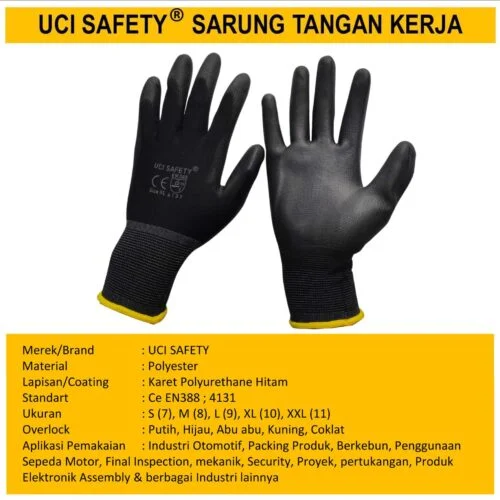Anti Slip Uci Safety Berkebun Pengaman kerja PU Karet
