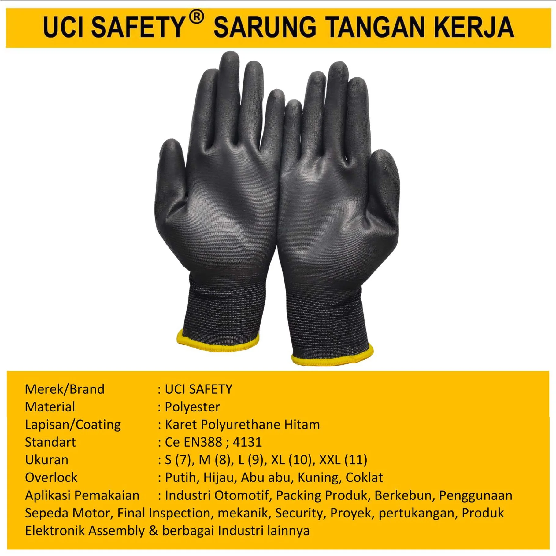 Proyek Tukang Bagunan Anti Slip Uci Safety Berkebun Pengaman kerja PU