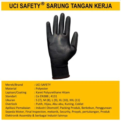 PU Pengaman kerja Berkebun Uci Safety Anti Slip Proyek Tukang Bagunan