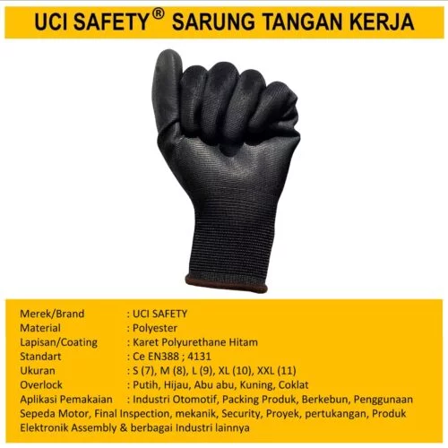 Karet Palmfit Security Satpam Industri Pabrik Hand Gloves Coating Karet