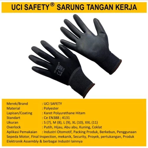 PU Sarung Tangan Packing Pengaman kerja Berkebun Uci Safety