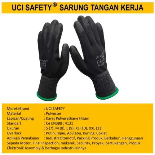 Berkebun Bahan Nylon Polyester Kerja Safety Gloves Uci Safety