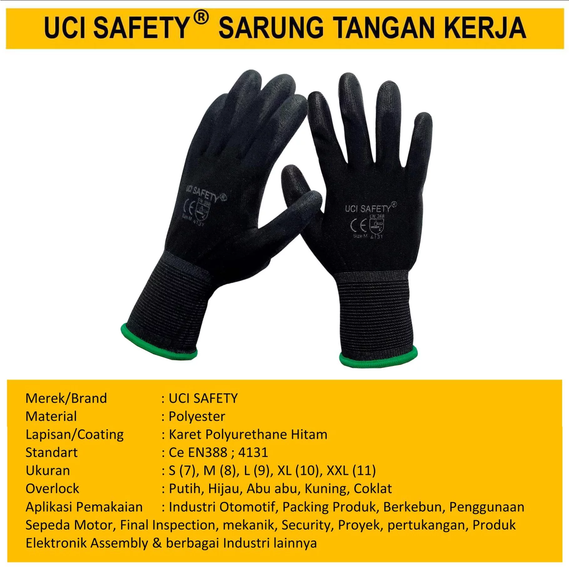 Industri Pabrik Hand Gloves Coating Karet Bahan Nylon Polyester Sarung Tangan Karet - Gambar 4