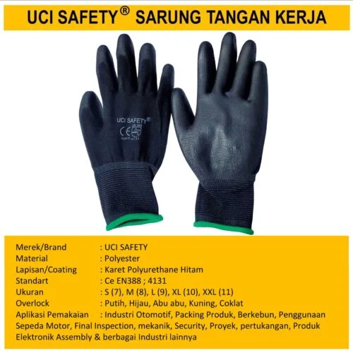 Packing Polyurethane Palm Fit Proyek Tukang Bagunan Anti Slip Uci Safety