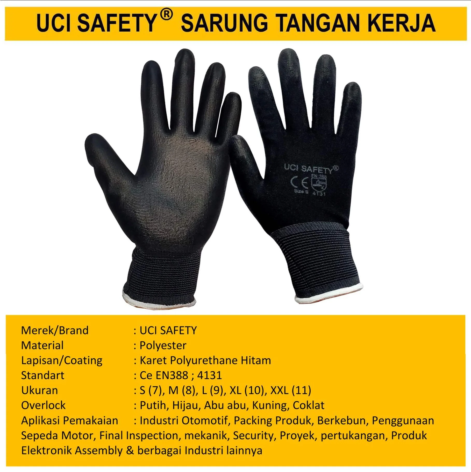 Industri Pabrik Hand Gloves Coating Karet Bahan Nylon Polyester Sarung Tangan Karet - Gambar 3