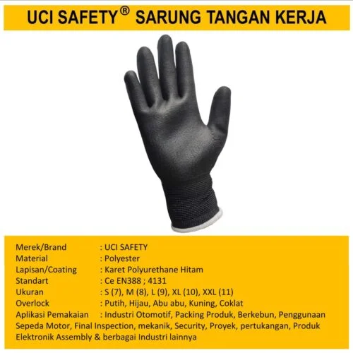 Industri Pabrik Hitam Black Anti Slip Security Satpam Palmfit Karet