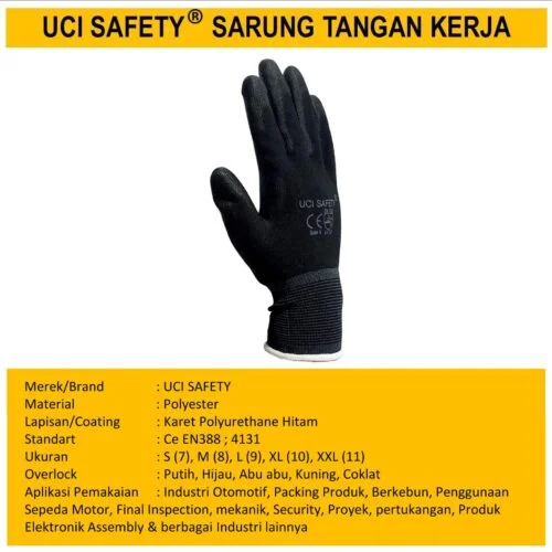 Anti Slip Industri Pabrik Dilapisi Karet Proyek Tukang Bagunan Palm Fit Polyurethane