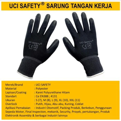 Palm Fit Palmfit Kerja Polyurethane Packing Telapak Tangan dilapisi karet