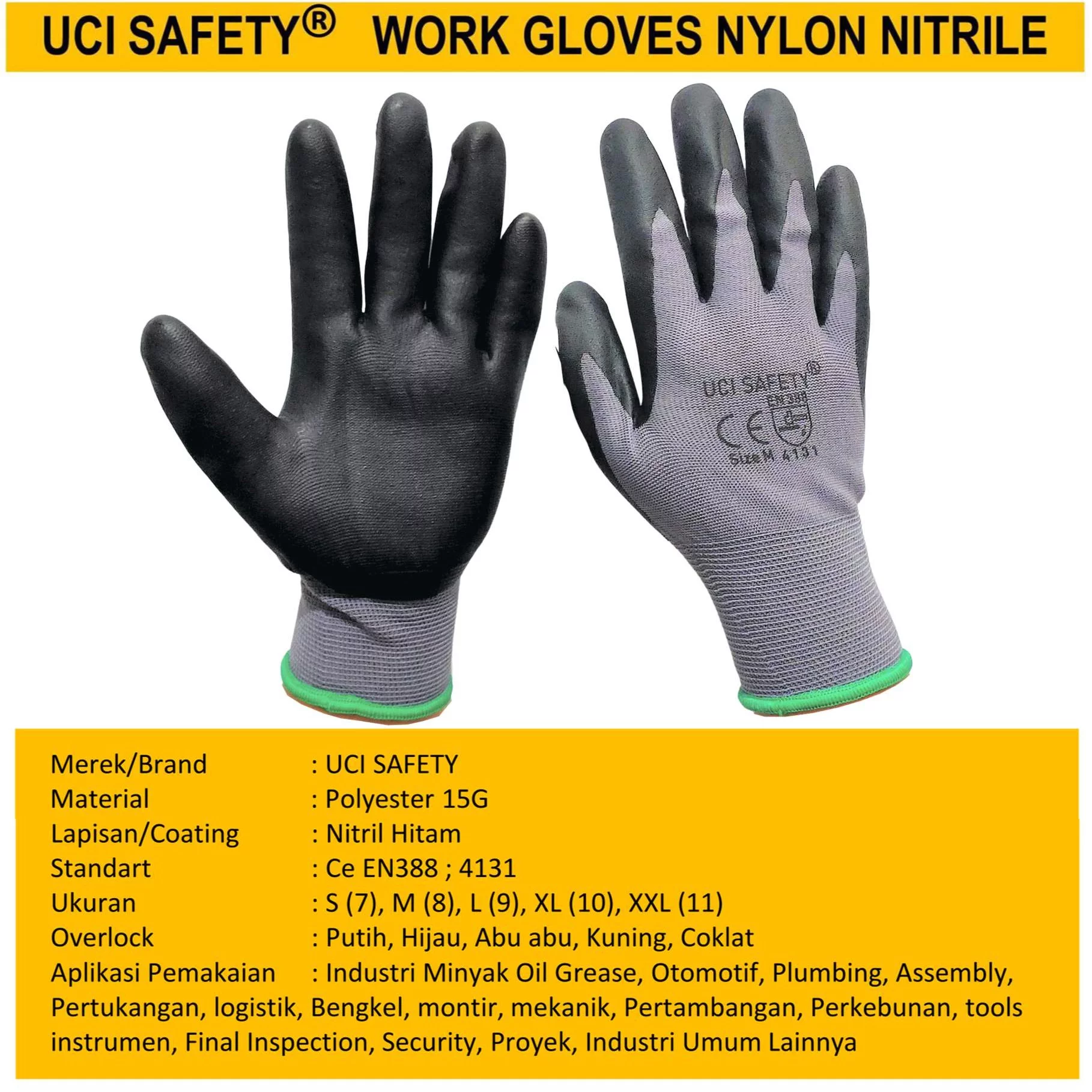 Proyek Kerja Work safety Gloves Uci Safety - Gambar 3