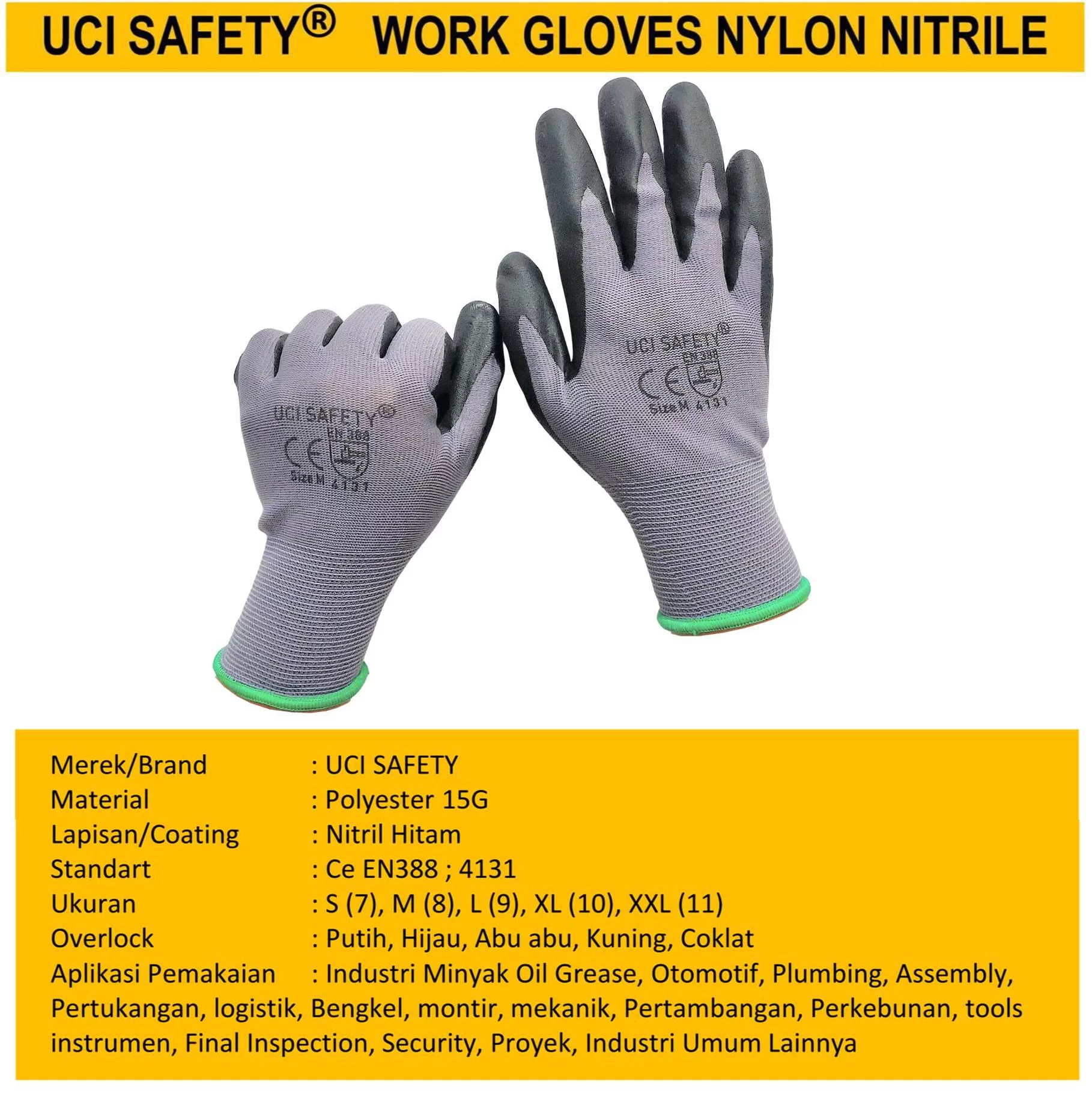 Proyek Kerja Work safety Gloves Uci Safety - Gambar 4