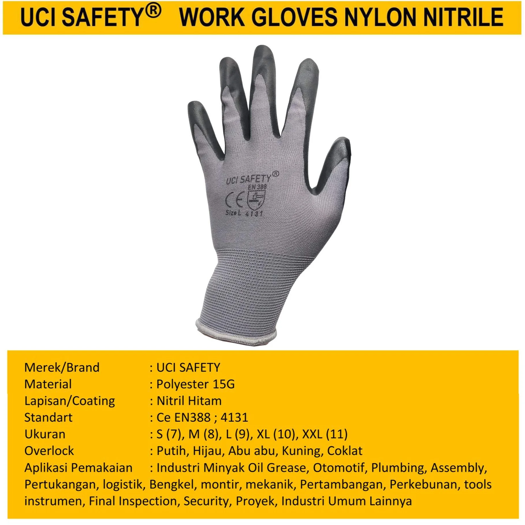 Proyek Kerja Work safety Gloves Uci Safety - Gambar 2