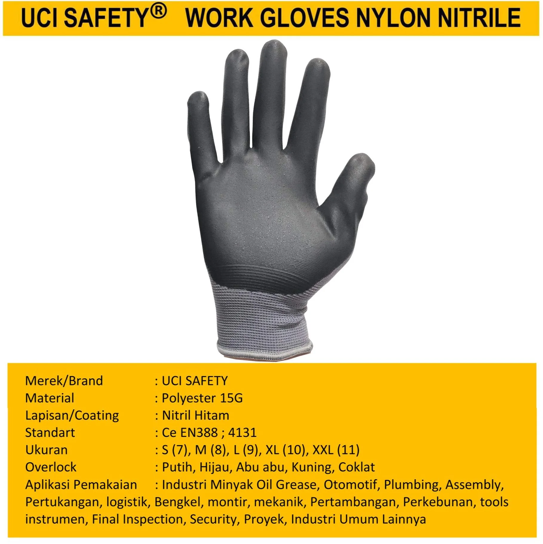Greasy Pengaman kerja  Industri Nylon Multitask
