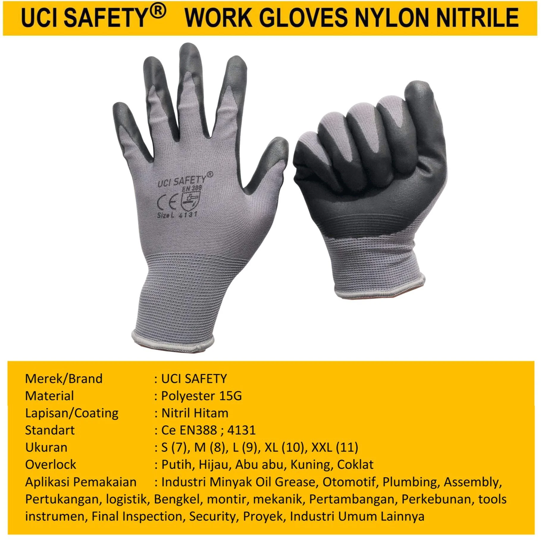 Greasy Pengaman kerja  Industri Nylon Multitask - Gambar 2