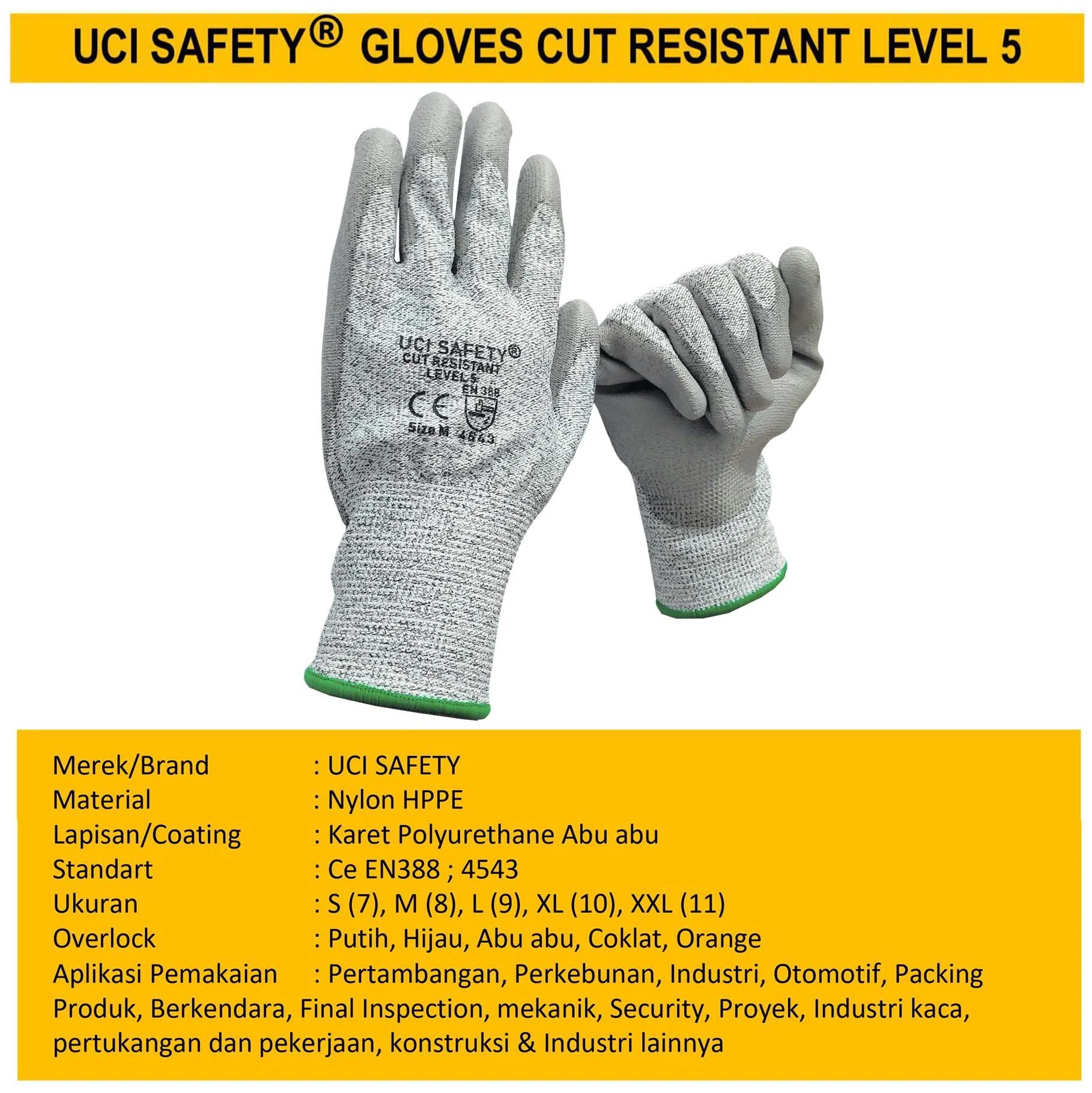 Sarung Tangan Pertambangan Anti Slip - Gambar 2