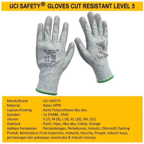 Safety Kerja Anti Iris Sarung Tangan Kontruksi Ukuran S M L XL XXL