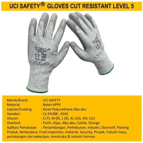 Perkebunan Sarung Tangan Anti Potong Anti Sayat Cut Resistant Level 5